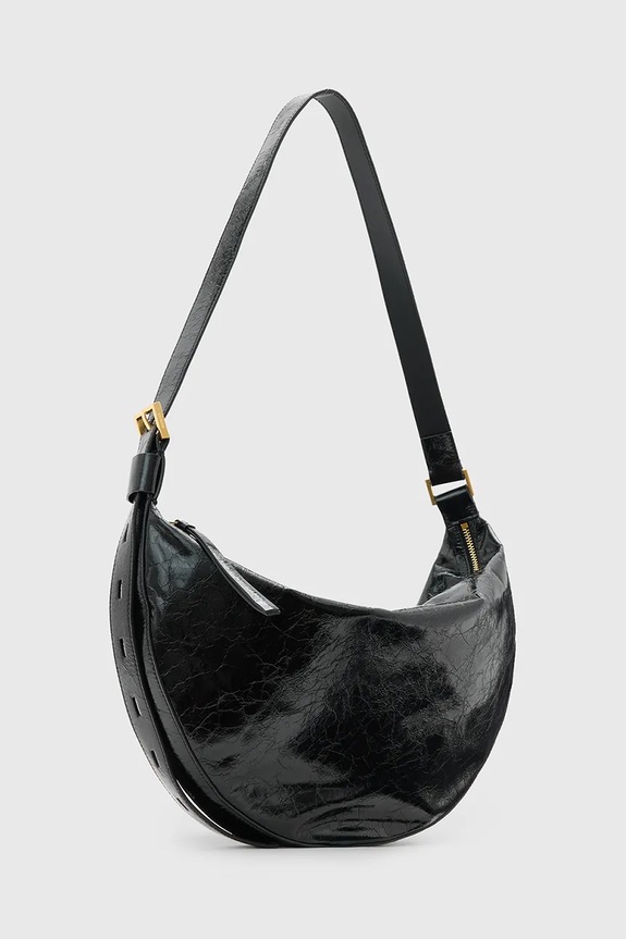 Accessori AllSaints borsa a mano in pelle HALF MOON W020XZ nero