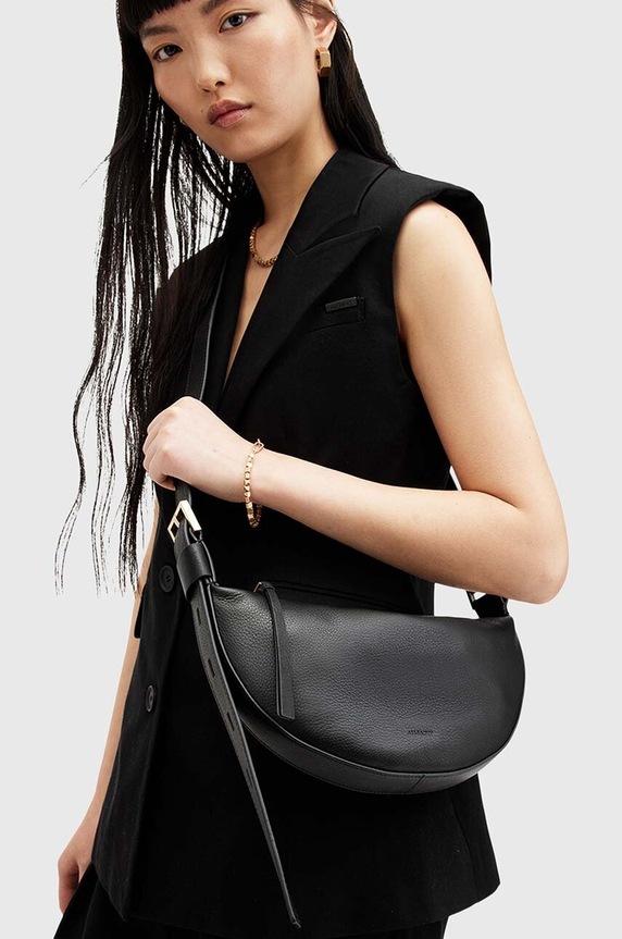 Δερμάτινη τσάντα AllSaints HALF MOON W301XB