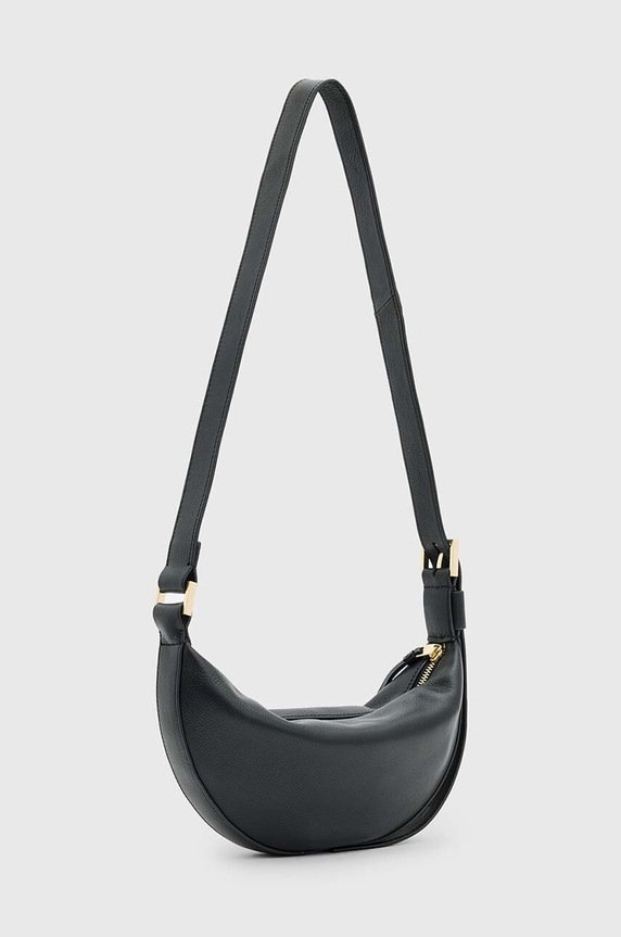 Δερμάτινη τσάντα AllSaints HALF MOON W301XB μαύρο NC25