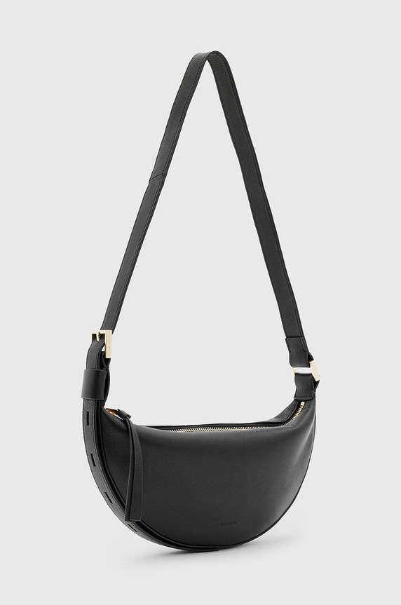 Αξεσουάρ Δερμάτινη τσάντα AllSaints HALF MOON W301XB μαύρο