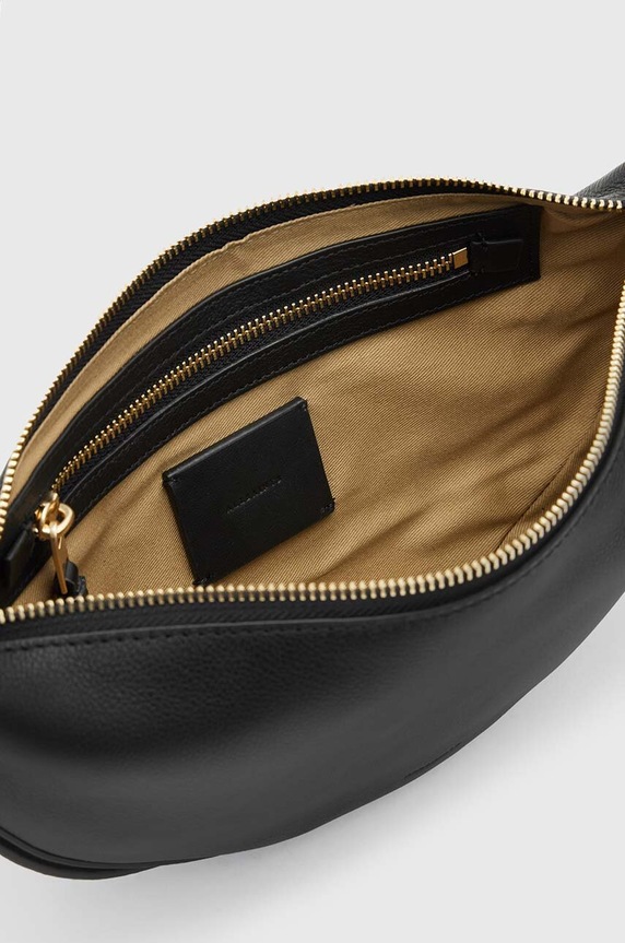 Δερμάτινη τσάντα AllSaints HALF MOON W301XB μαύρο