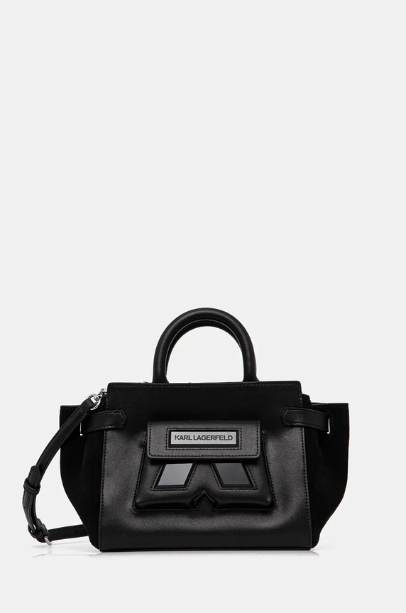 Karl Lagerfeld torebka skórzana skóra licowa czarny 246W3055