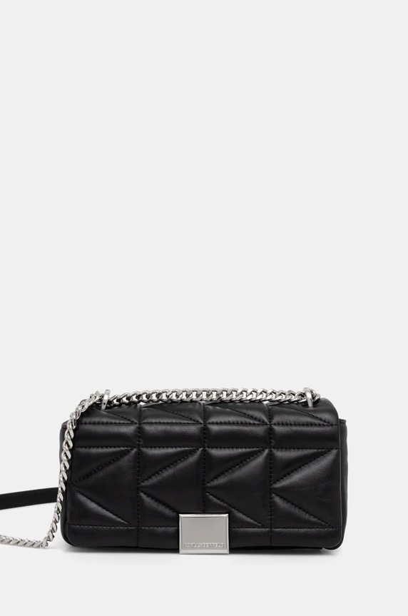 Karl Lagerfeld torebka skórzana skóra licowa czarny 246W3089