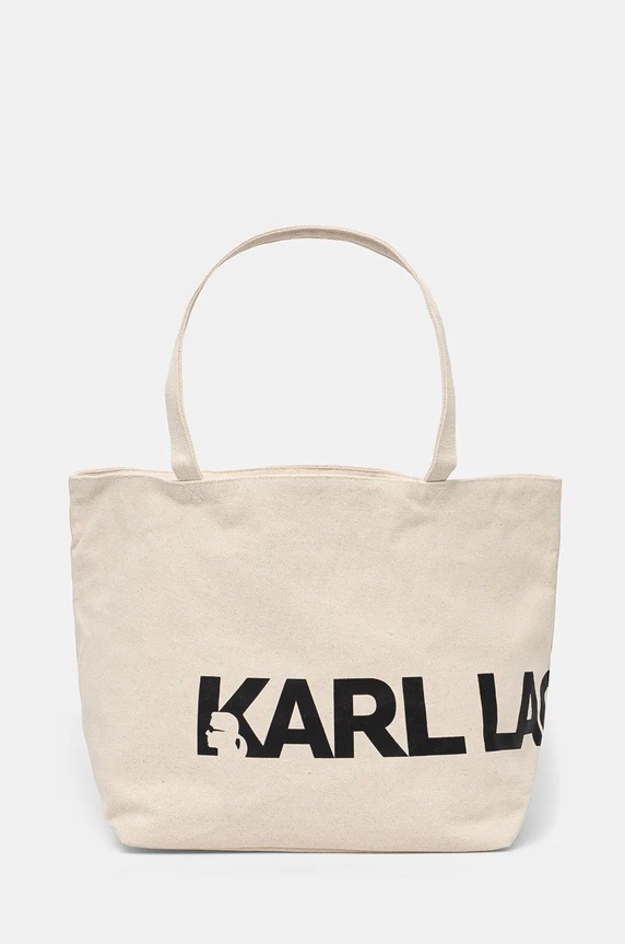 Karl Lagerfeld geanta de bumbac incape in A4 bej 246W3886