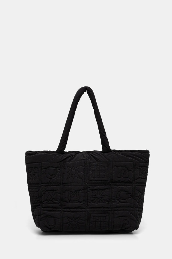Nanushka kézitáska SOFT TOTE textil fekete NU24FWBT12451