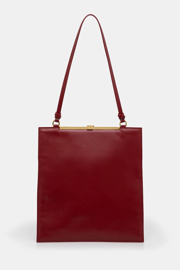Kožna torba AERON bez uzorka crvena BG164919