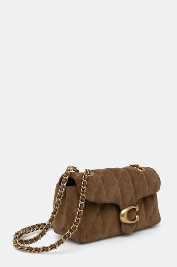 Coach torebka zamszowa Tabby CW626 brązowy SS26