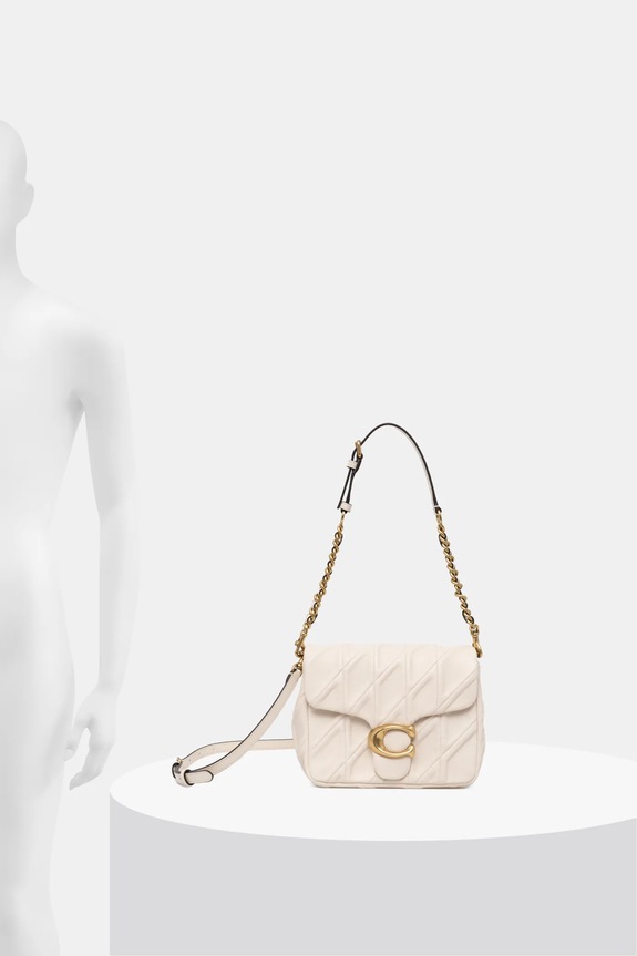 Δερμάτινη τσάντα Coach square tabby CW629 μπεζ