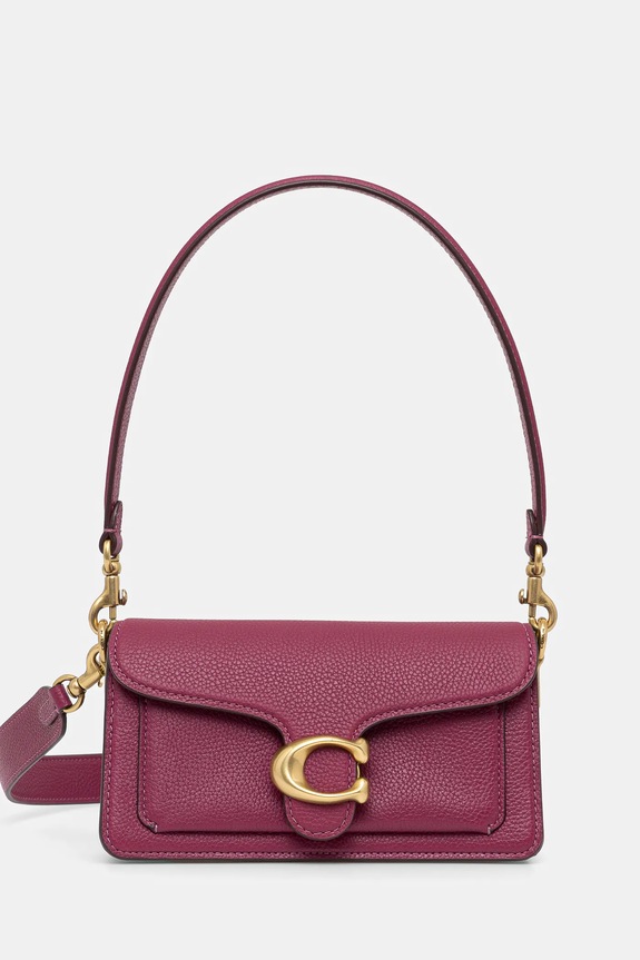 Coach leather handbag Tabby detachable strap violet CY201