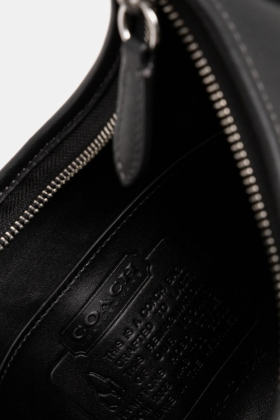 Kožna torba Coach Hamptons CW642 crna