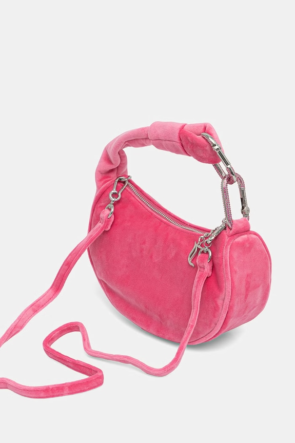 Doplnky Juicy Couture kabelka hobo dámska zamatová Blossom BIJL55311WPO ružová