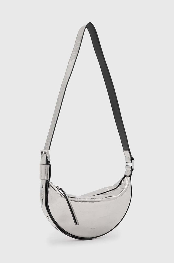 Doplnky Kožená kabelka AllSaints HALF MOON XBODY W309XB strieborná