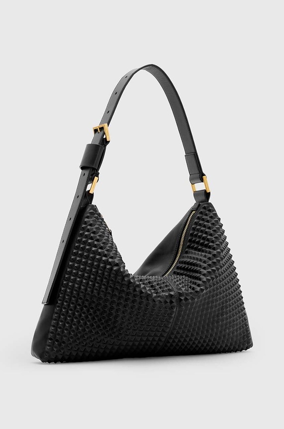Αξεσουάρ Δερμάτινη τσάντα AllSaints EDBURY STUD SHOULDER W356XB μαύρο