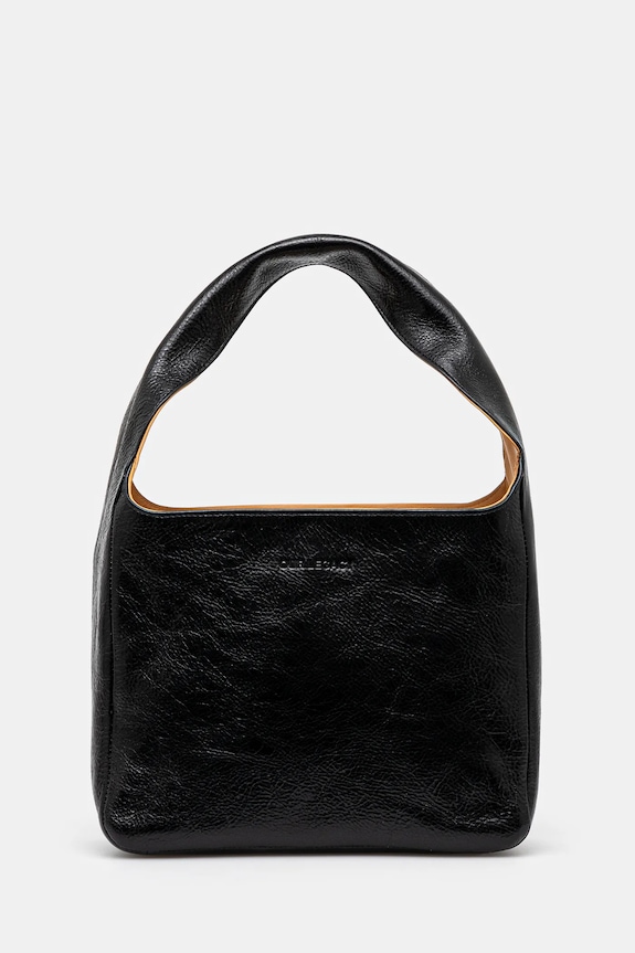 Our Legacy leather handbag Brick strapless black A2248BBL