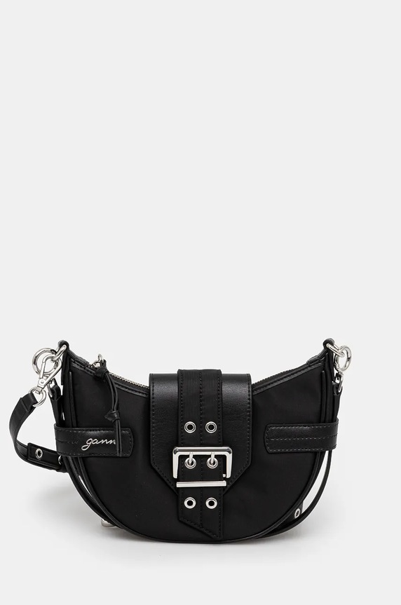 GANNI torebka Bucky Bag Small Crossbody Nylon tekstylny czarny A6134