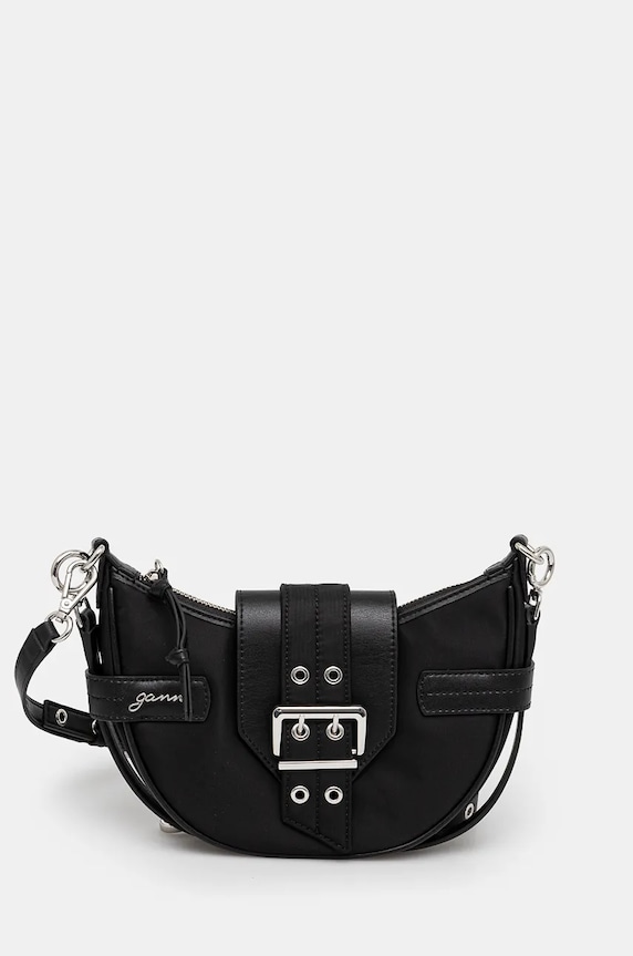 GANNI torebka Bucky Bag Small Crossbody Nylon tekstylny czarny A6134