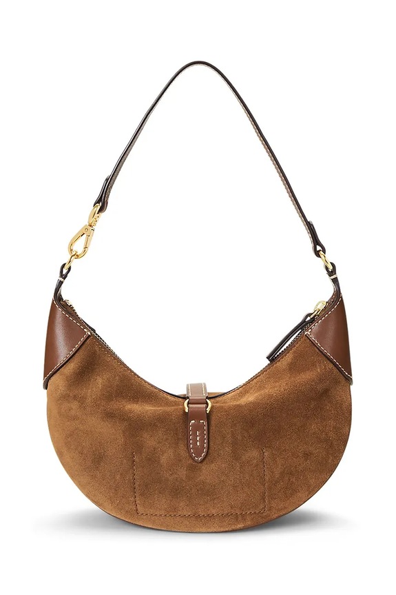 Polo Ralph Lauren hobo kabelka dámská kožená 428929801 hnědá AW24