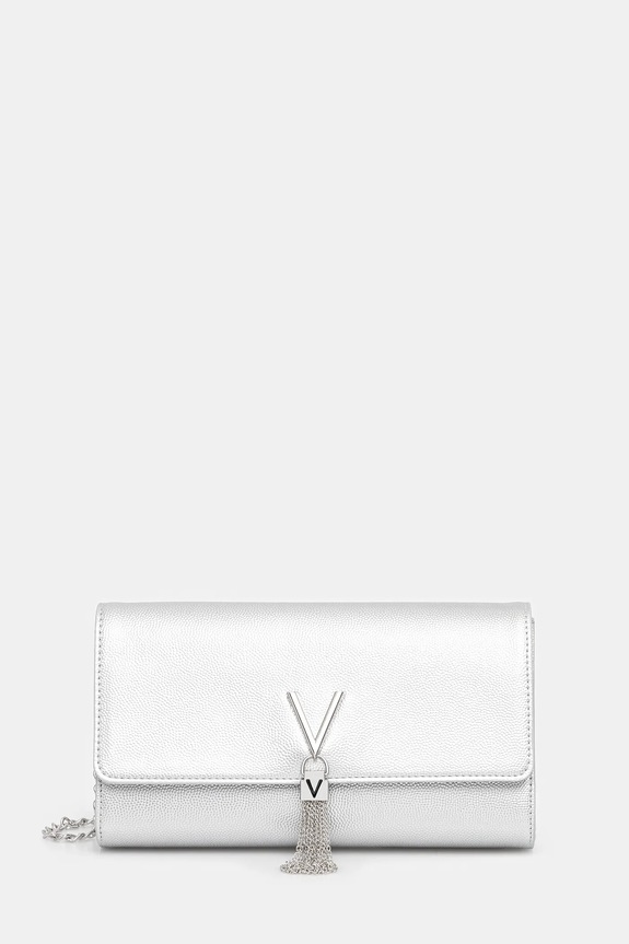 Τσάντα Valentino Bags απομίμηση λείου δέρματος ασημί VBS1R401G