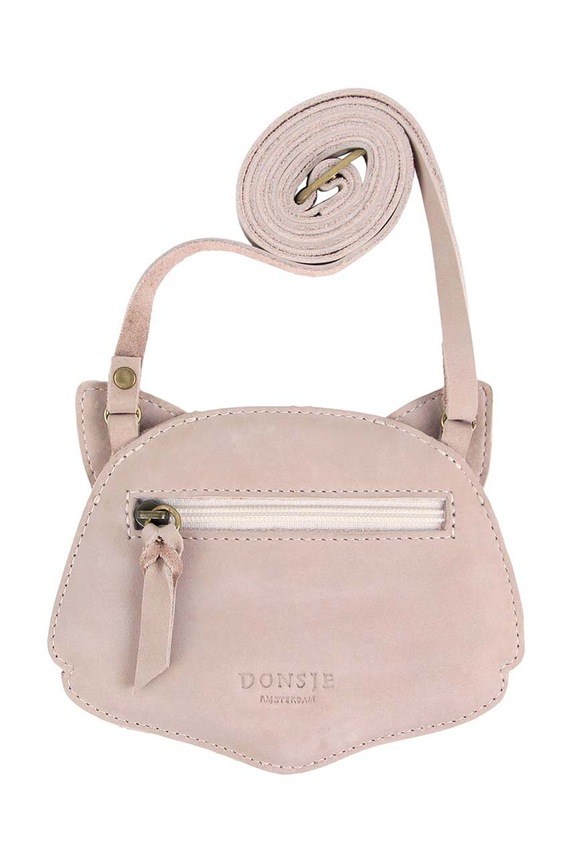 Detská kožená kabelka Donsje Britta Classic Purse Cat béžová 5001012.