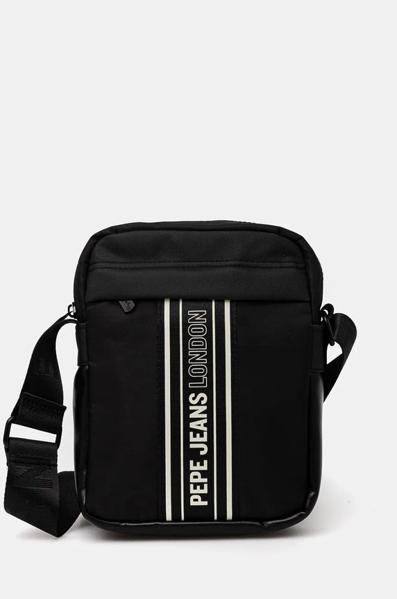Torba Pepe Jeans WOLF DUBLIN imitacija zrnate kože crna PM030857