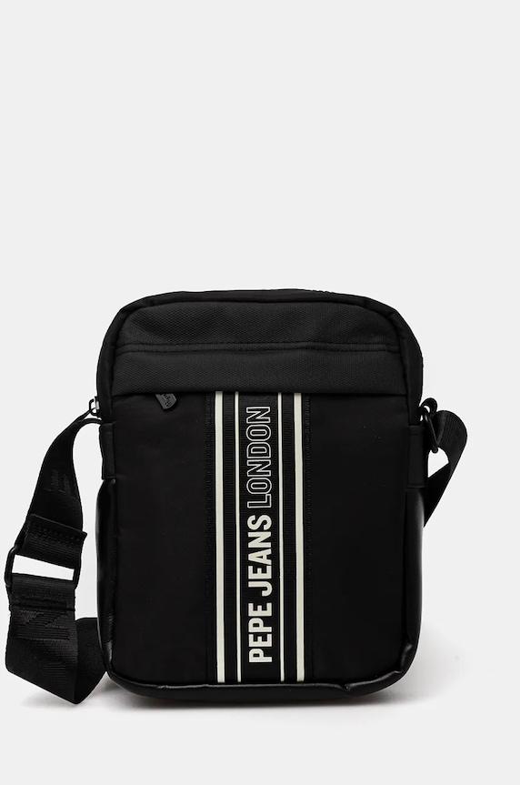 Torba Pepe Jeans WOLF DUBLIN imitacija zrnate kože crna PM030857