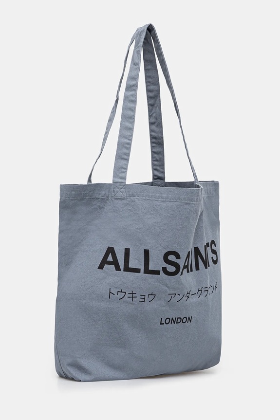 Bavlněná taška AllSaints 38 x 35 x 12 cm M170XB modrá SS26