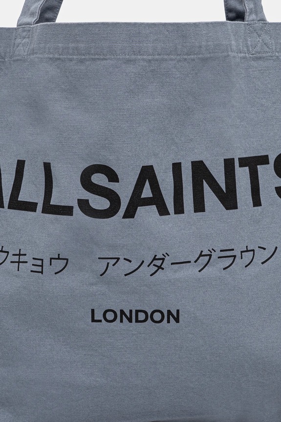 Bavlněná taška AllSaints 38 x 35 x 12 cm modrá M170XB