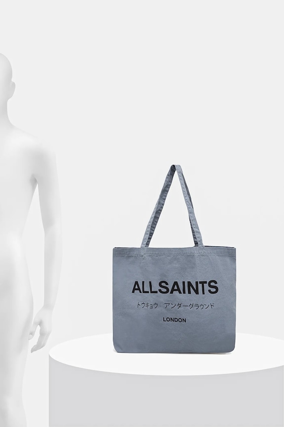 Bavlněná taška AllSaints 38 x 35 x 12 cm M170XB modrá