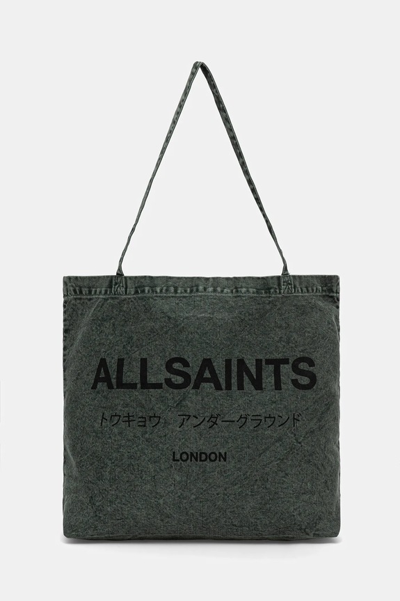 AllSaints torba bawełniana 38 x 35 x 12 cm mieści A4 zielony M170XB