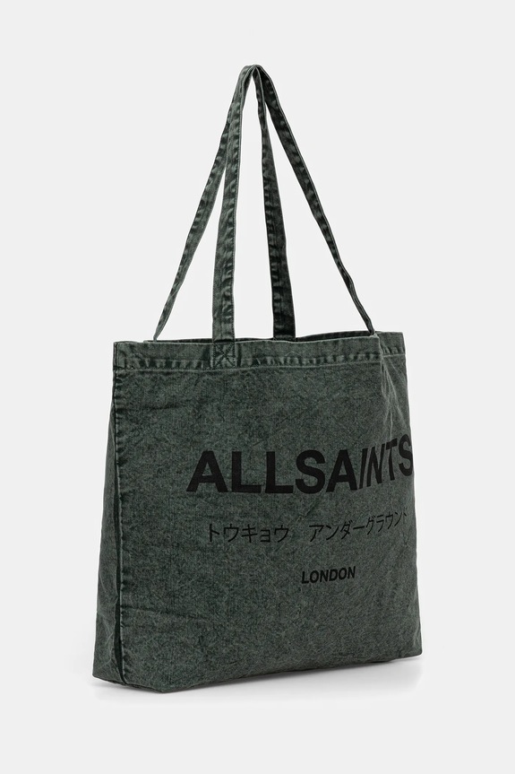 AllSaints torba bawełniana 38 x 35 x 12 cm M170XB zielony SS26