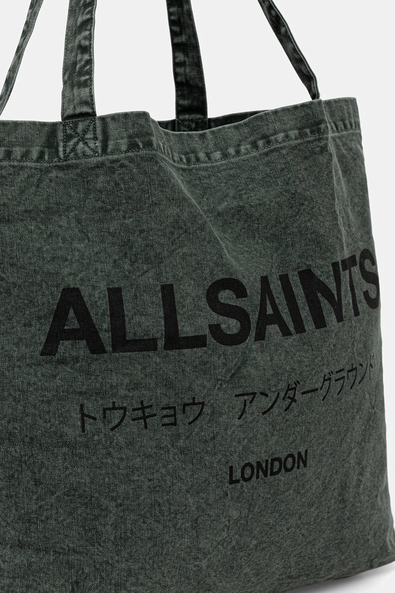 AllSaints torba bawełniana 38 x 35 x 12 cm zielony M170XB