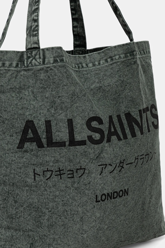 AllSaints torba bawełniana 38 x 35 x 12 cm zielony M170XB