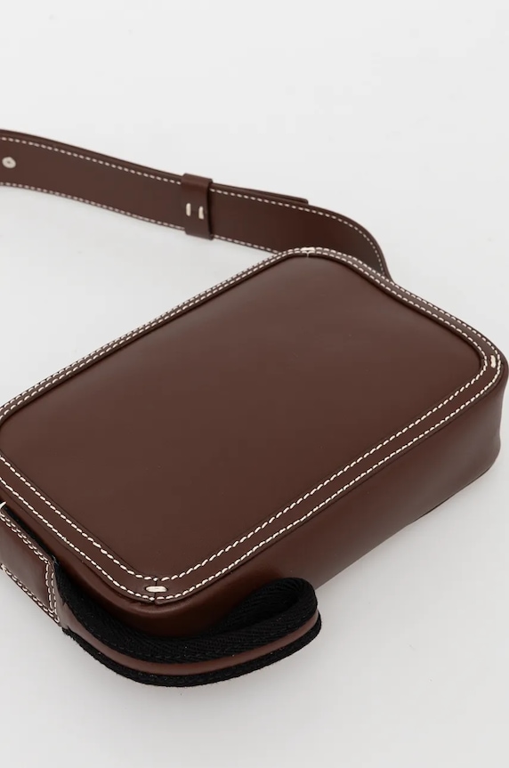 Accessori Drôle de Monsieur pochette in pelle La Sacoche SurpiquEe E.AC100.LH011.BN marrone