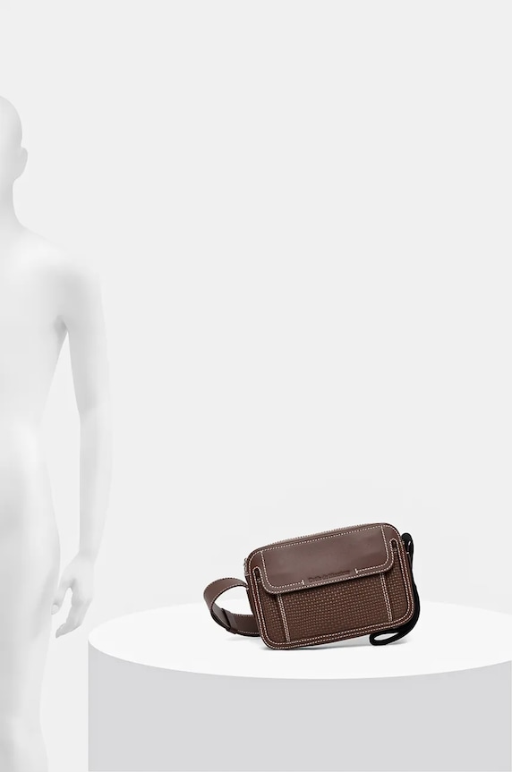 Drôle de Monsieur pochette in pelle La Sacoche SurpiquEe E.AC100.LH011.BN