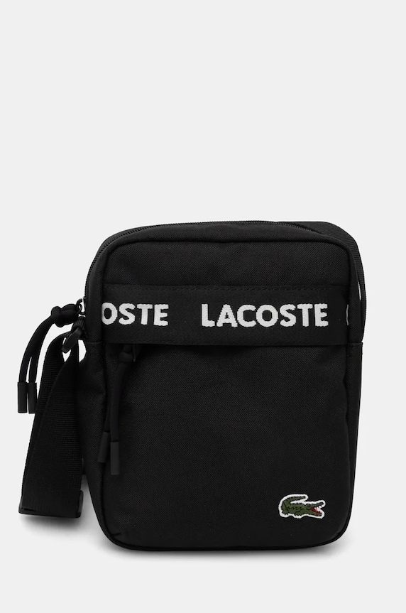 Σακίδιο Lacoste υφασμάτινο μαύρο NU4686NZ