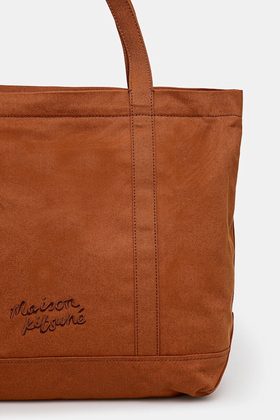 Accessories Maison Kitsuné cotton bag Fox Head LW05104WW0107 brown