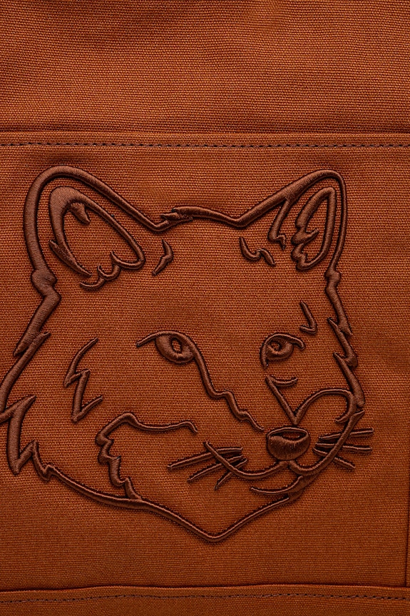 Maison Kitsuné cotton bag Fox Head brown LW05104WW0107