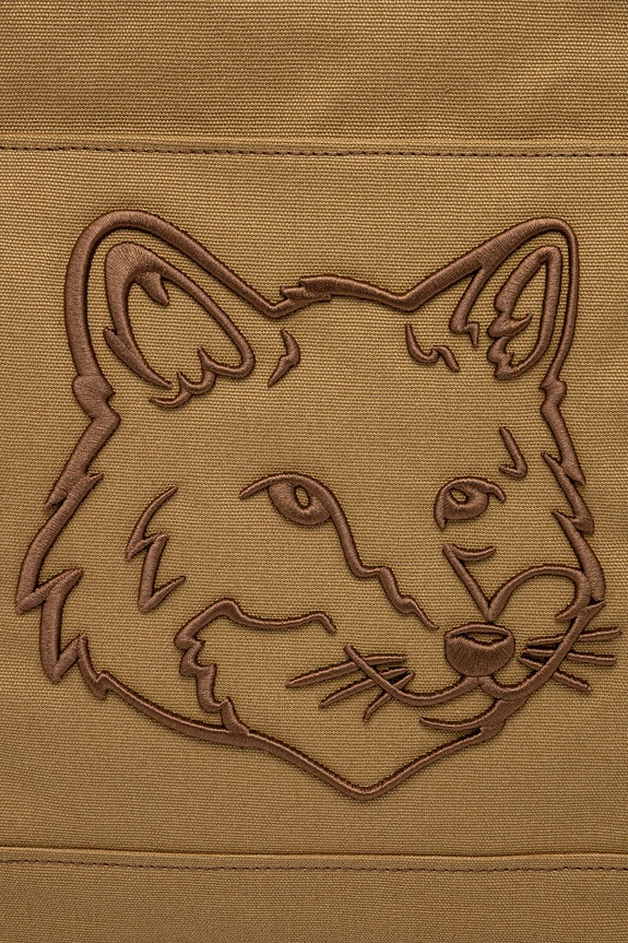 Памучна чанта Maison Kitsuné Fox Head Xl Tote зелен LW05105WW0107