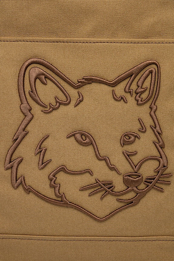 Памучна чанта Maison Kitsuné Fox Head Xl Tote зелен LW05105WW0107
