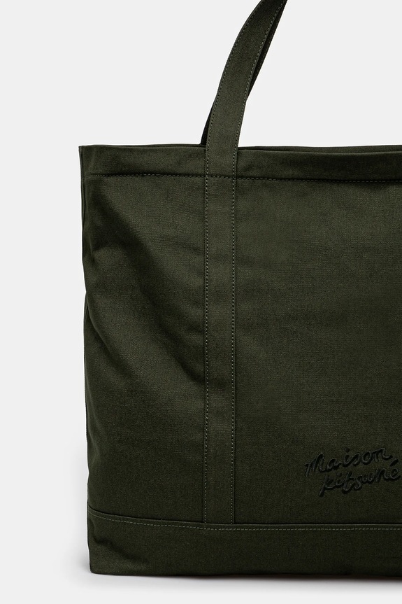 Accessories Maison Kitsuné cotton bag Fox Head Xl Tote LW05105WW0107 green