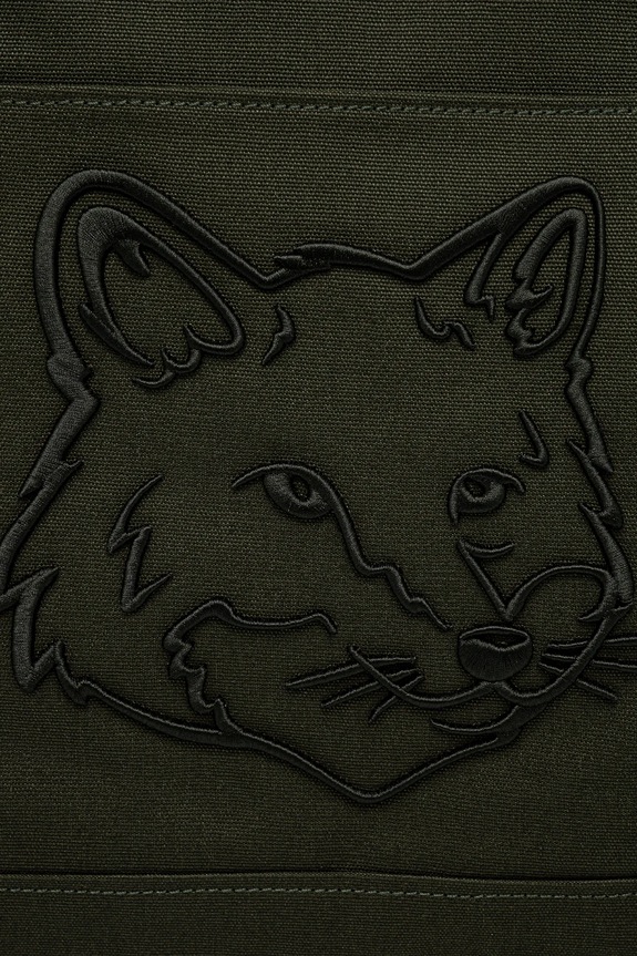Maison Kitsuné cotton bag Fox Head Xl Tote green LW05105WW0107