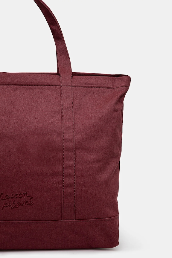 Accessories Maison Kitsuné cotton bag Fox Head Xl Tote LW05105WW0107 maroon