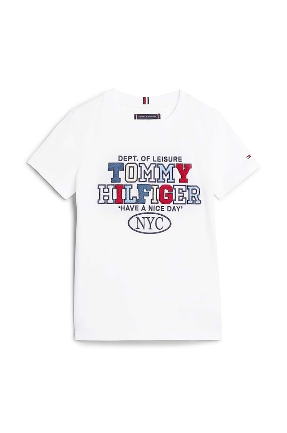 Tommy Hilfiger t-shirt bawełniany dziecięcy KB0KB08664.9BYH.116.122 biały AW24