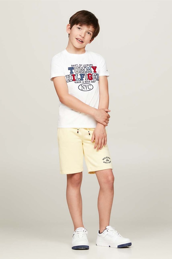 Tommy Hilfiger t-shirt bawełniany dziecięcy biały KB0KB08664.9BYH.116.122
