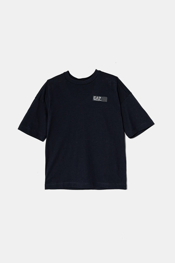 Dětské bavlněné tričko EA7 Emporio Armani kulatý modrá 6DBT59.BJ02Z
