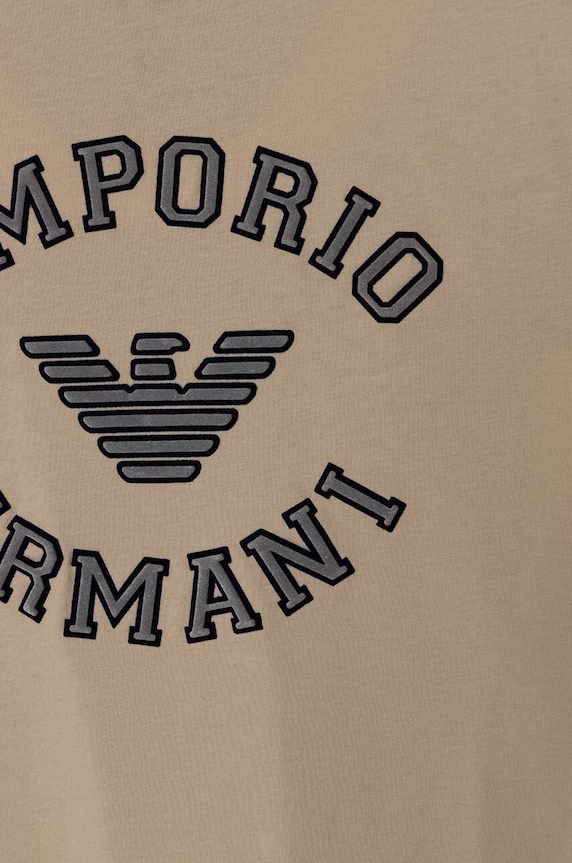 Chlapec Detské bavlnené tričko Emporio Armani 6D4TJB.4J54Z béžová