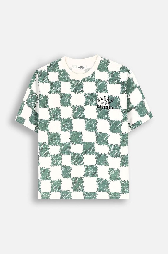 Coccodrillo t-shirt bawełniany dziecięcy wzorzyste zielony ZC4143202ABJ