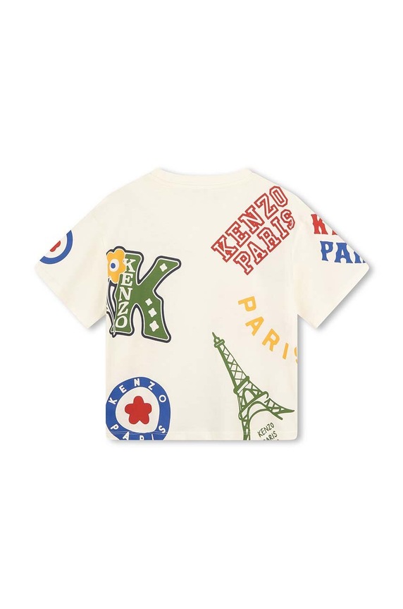 Chłopiec Kenzo Kids t-shirt bawełniany dziecięcy K60758.86.108 biały