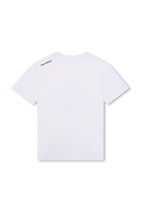 Dječja pamučna majica kratkih rukava Karl Lagerfeld Z30235.162.174 bijela AW24