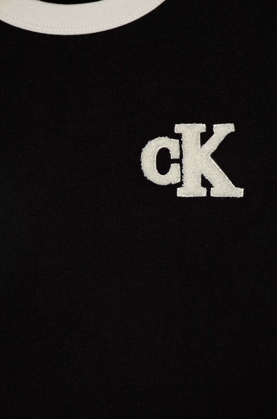 Calvin Klein Jeans t-shirt bawełniany dziecięcy czarny IB0IB02241.9BYH
